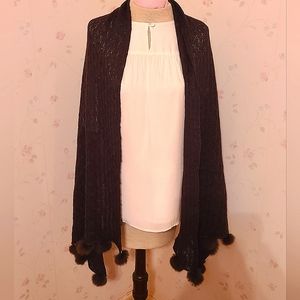 Real Rabbit Fur Wrap Shawl Scarf